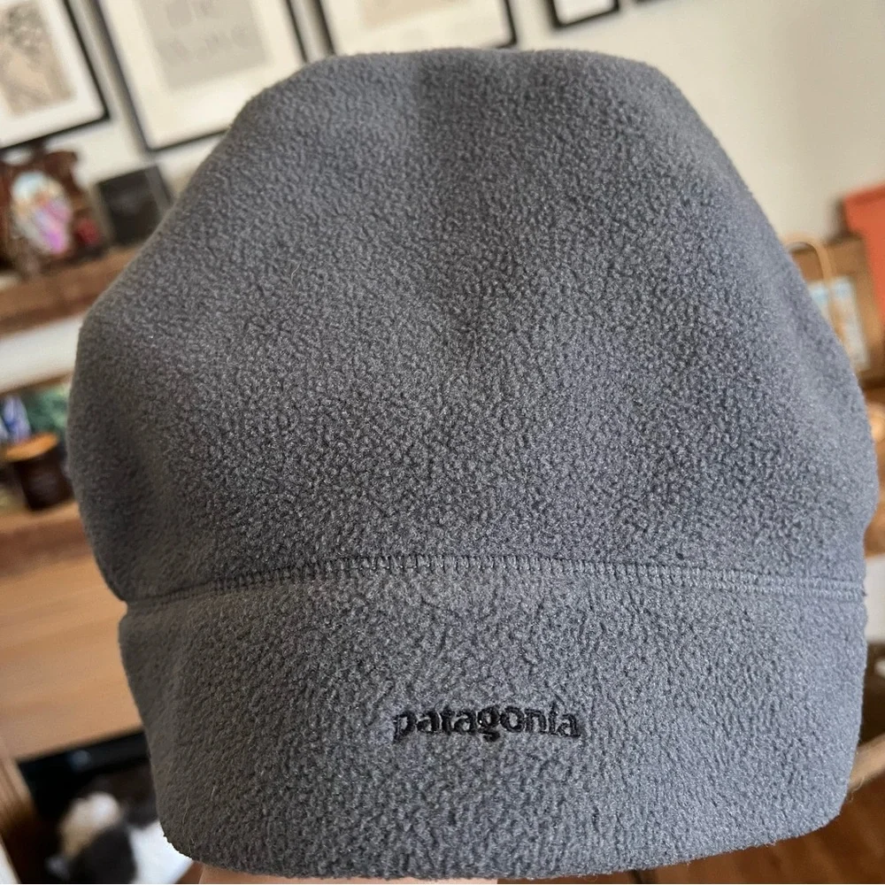 Patagonia Grey Fleece Beanie Hat Size M